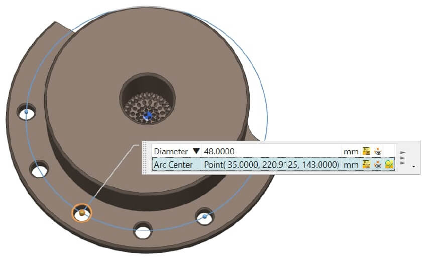 Messen durch 3 Punkte in NX 2306