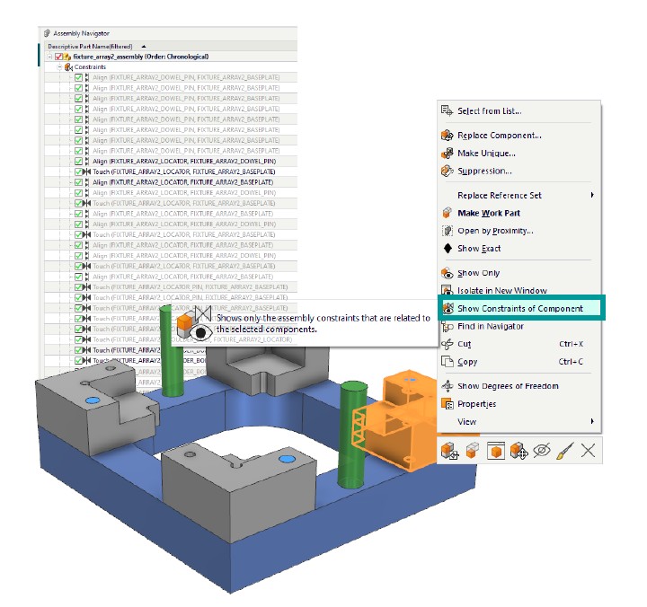 NX 2512 vereinfacht das Anzeigen von Baugruppenbeziehungen