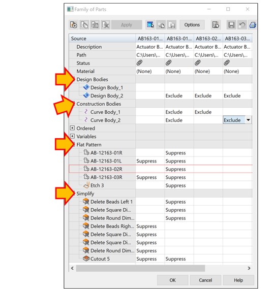 Solid Edge 2024 Teilefamilie