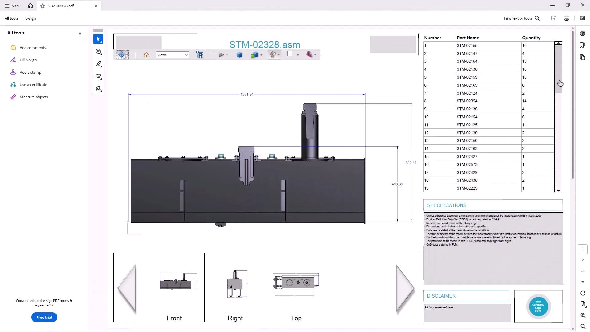 3DPDF PMI