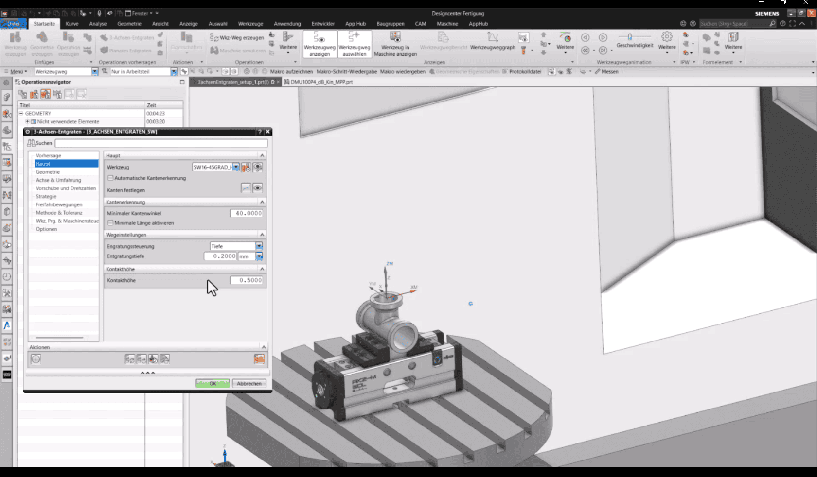 NX 2506 CAM: 3-Achsen-Entgraten