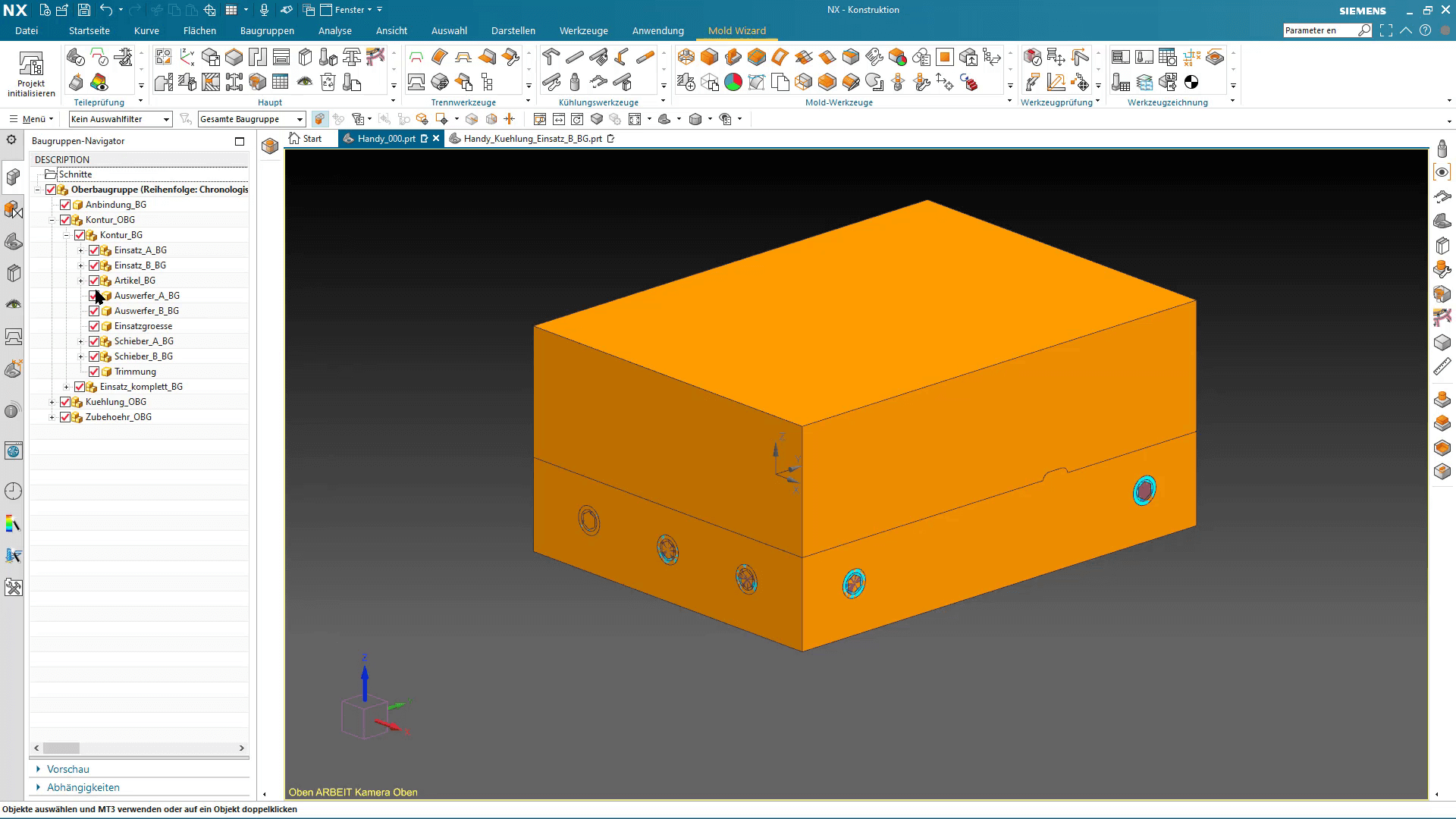 Werkzeugform NX Mold Wizard